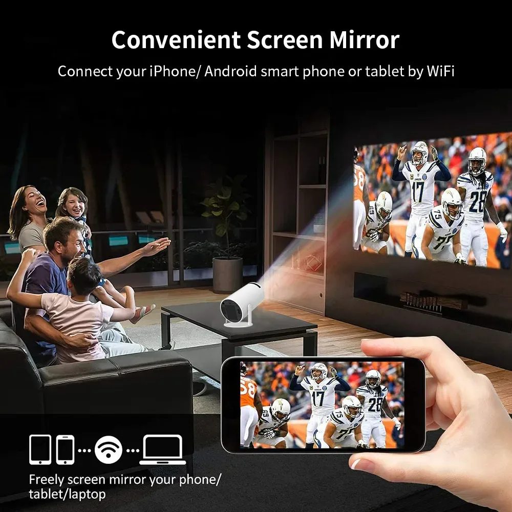 4K Mini Projector HY300: Full HD Home Theater, 4K Android Smart Bluetooth WiFi TV Projector β photo 6