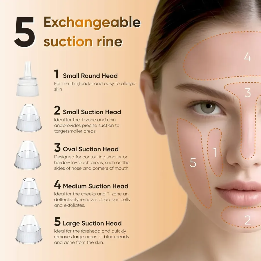 5 in 1 Rechargeable Blackhead Remover Facial Pore Cleaner Deep Cleaning β photo 4