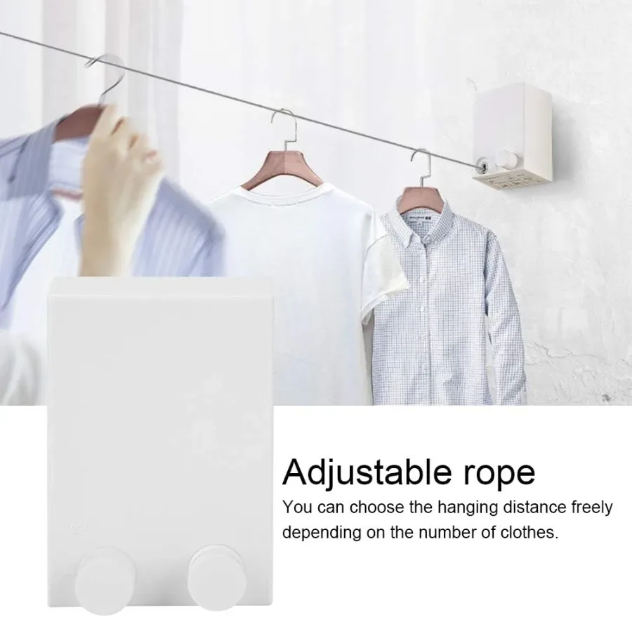 Retractable Clothesline - Clothes Drying Rope Adjustable β photo 2