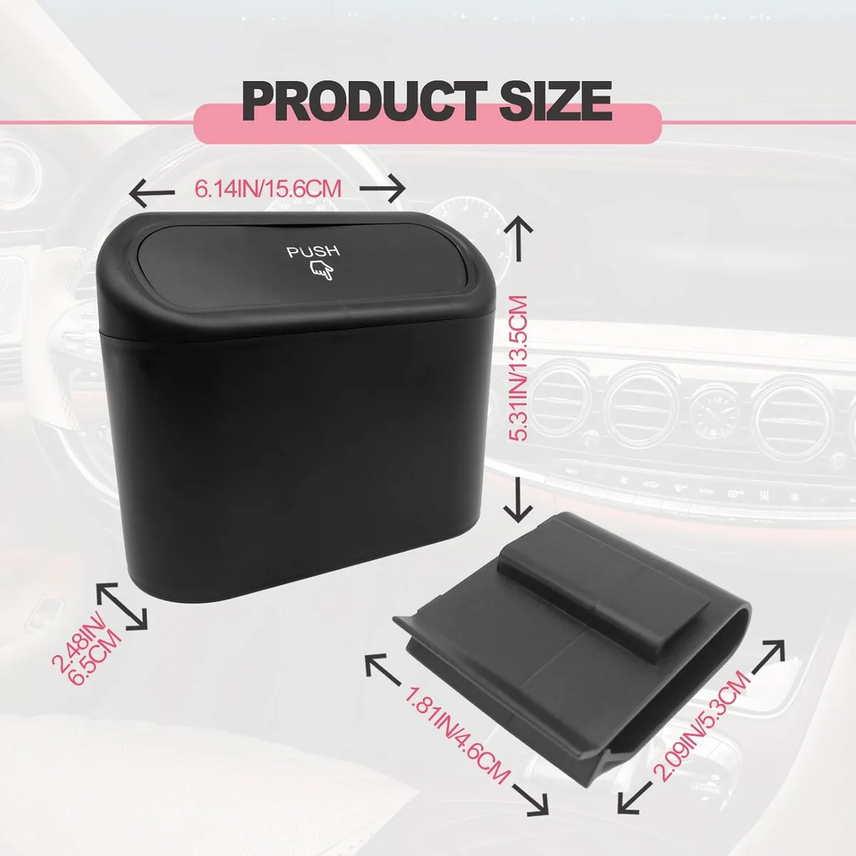 Car Trash Can with Lid Leakproof — photo 4
