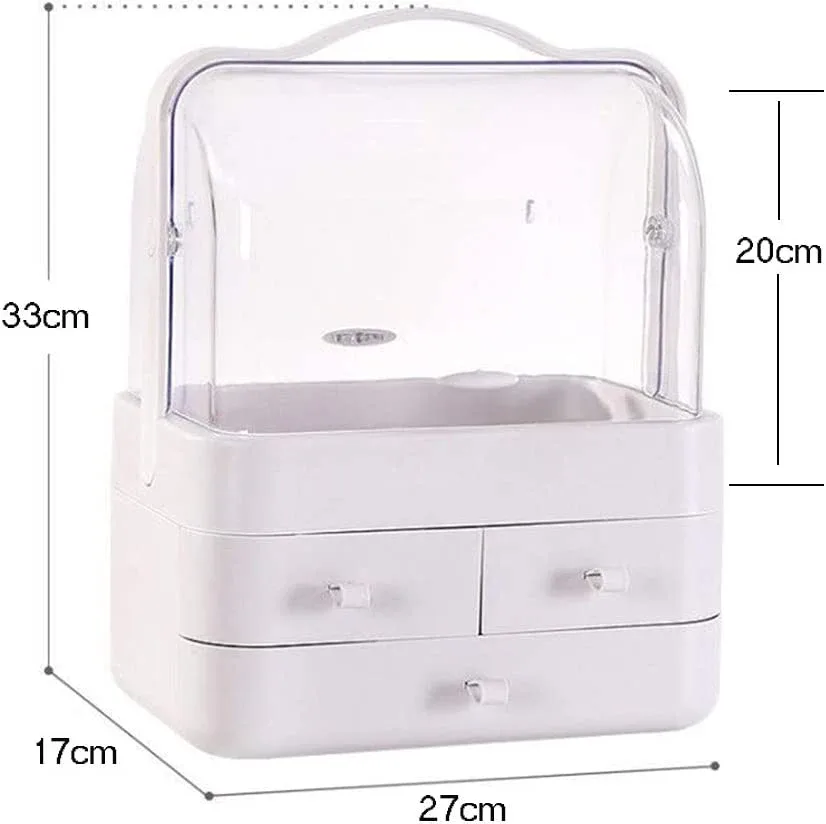 Dustproof Makeup Organizer with 3 Drawers – Waterproof Cosmetic Storage Box — photo 5