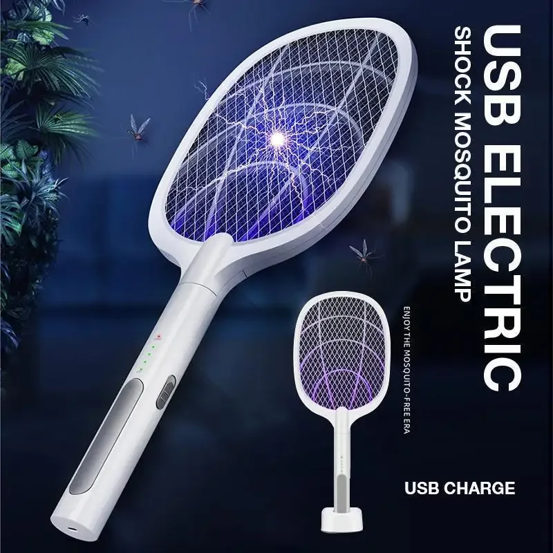 USB Rechargeable Electric Mosquito Swatter & Lamp – Fly Zapper