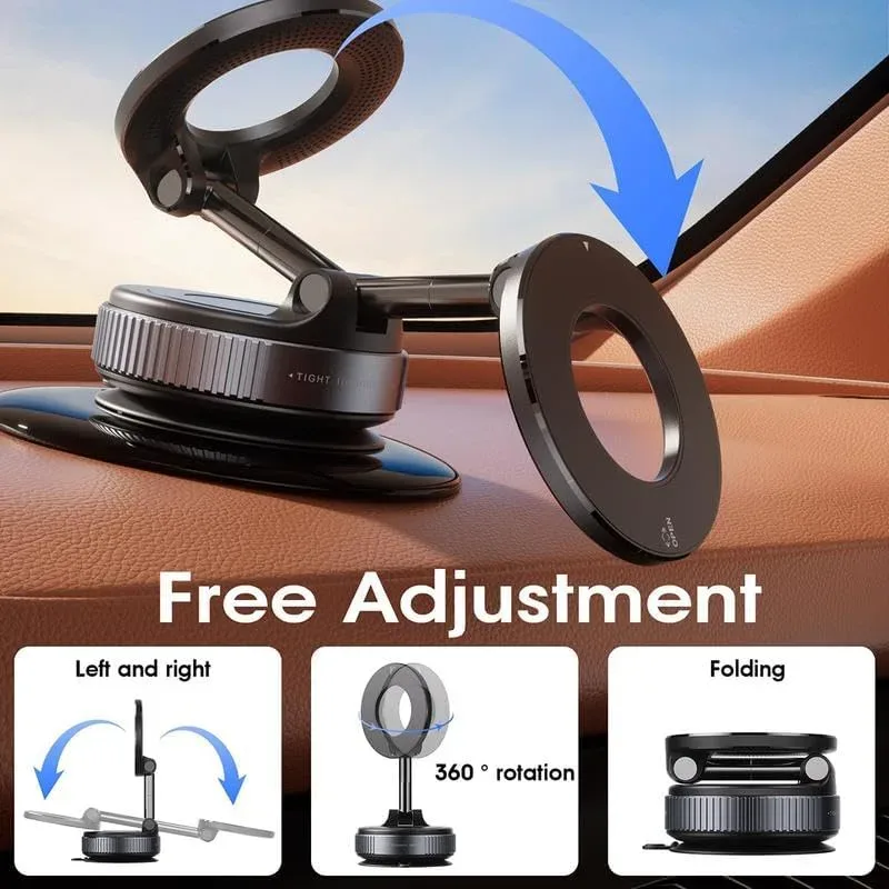 Magnetic Car Phone Mount – Upgraded Vacuum Suction Holder, 360° Adjustable Dashboard & Windshield Bracket — photo 6