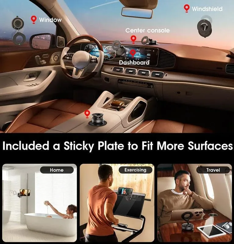 Magnetic Car Phone Mount – Upgraded Vacuum Suction Holder, 360° Adjustable Dashboard & Windshield Bracket — photo 7