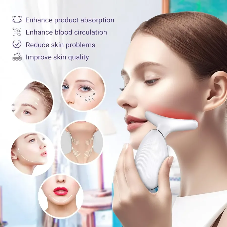 3 in 1 Vibration Face & Neck Massager – Triple-Action Anti-Wrinkle Device for Skin Tightening, Lifting & Smoothing — photo 2