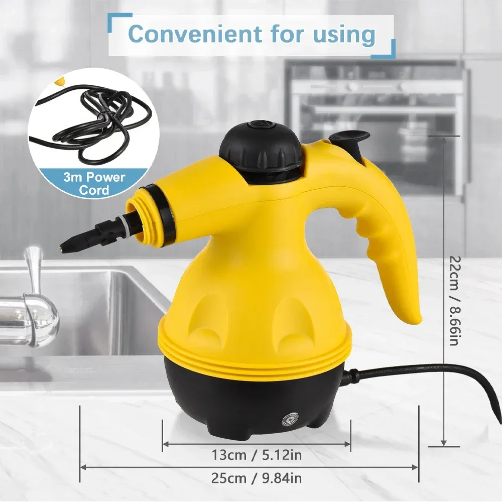High Pressure Steam Cleaner – 1000W Handheld Steam Cleaning Machine with 9 Accessories for Kitchen, Bathroom, Furniture & Car Detailing — photo 5