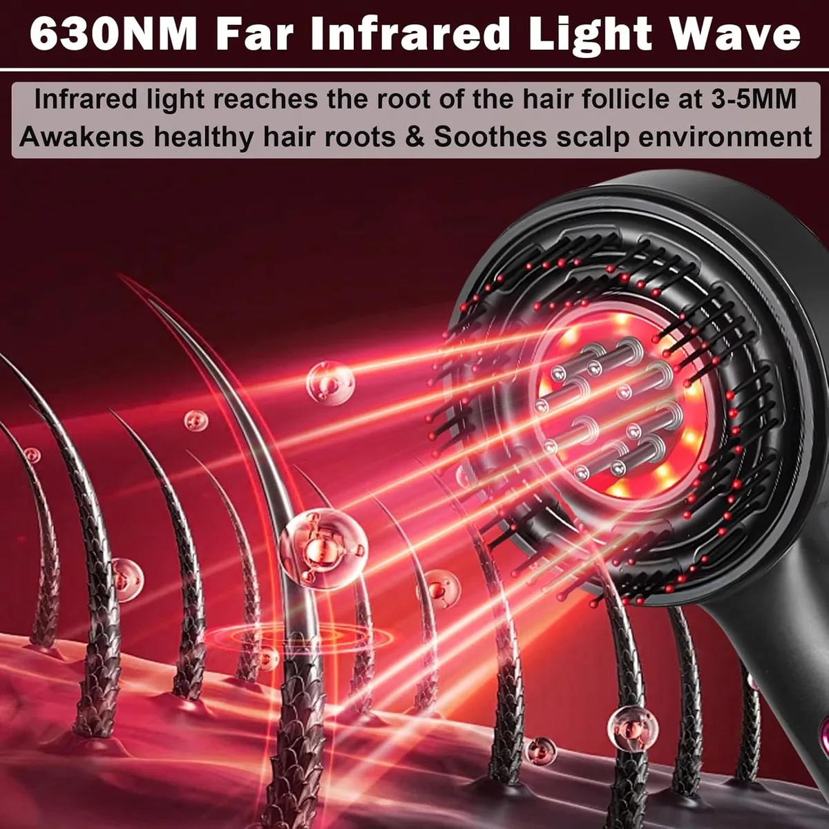Laser Therapy Hair Growth Comb – Electric Scalp Massager & Hair Oil Applicator Waterproof — photo 2