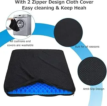 Silicone Gel Honeycomb Cushion pillow with Non-Slip Cover – Soft, Breathable Support for Home, Office, Car & Wheelchair — photo 2