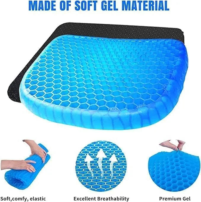 Silicone Gel Honeycomb Cushion pillow with Non-Slip Cover – Soft, Breathable Support for Home, Office, Car & Wheelchair