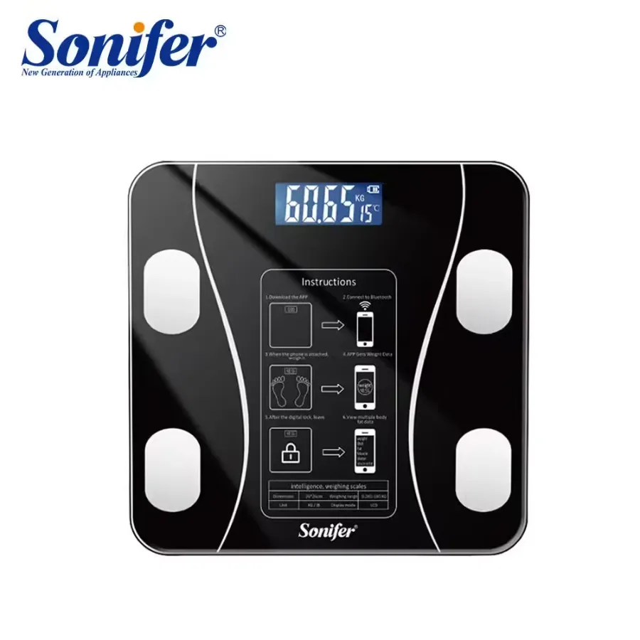 Sonifer Smart Digital Phone App Scale – Electronic Body Fat Scale with LED Display — photo 8