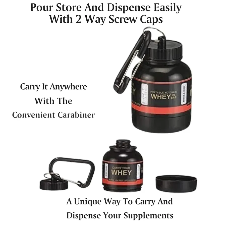 Protein Powder Container Portable 30ml Supplement Dispenser with Keychain | Easy-to-Use for Gym, Fitness & Travel — photo 2