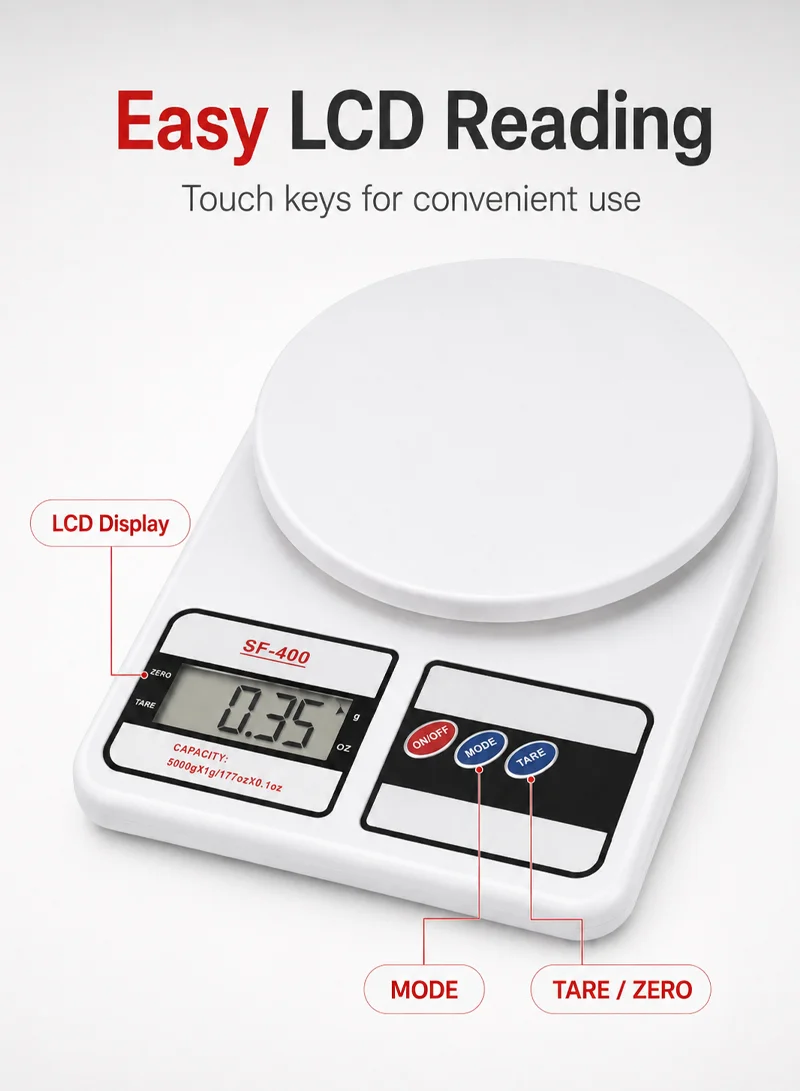 5Kg/1g Electronic Kitchen Scale with Digital LCD Display β photo 8