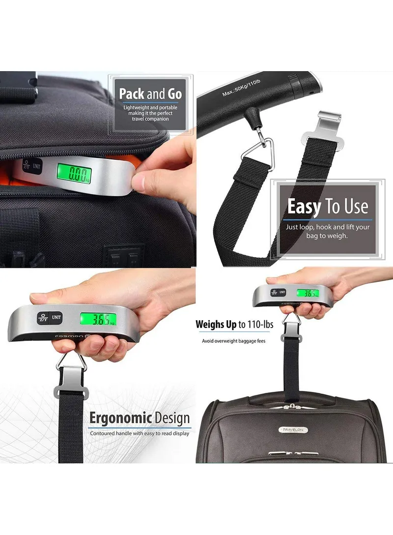 50kg Max Digital Luggage Scale with Tare & Back-lit LED Display K-8 — photo 3