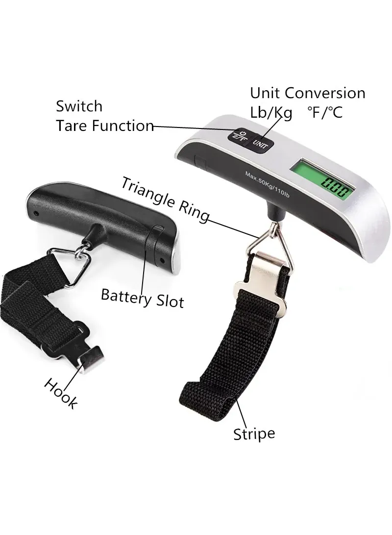 50kg Max Digital Luggage Scale with Tare & Back-lit LED Display K-8 β photo 8