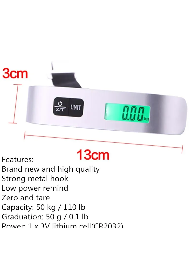 50kg Max Digital Luggage Scale with Tare & Back-lit LED Display K-8 β photo 9