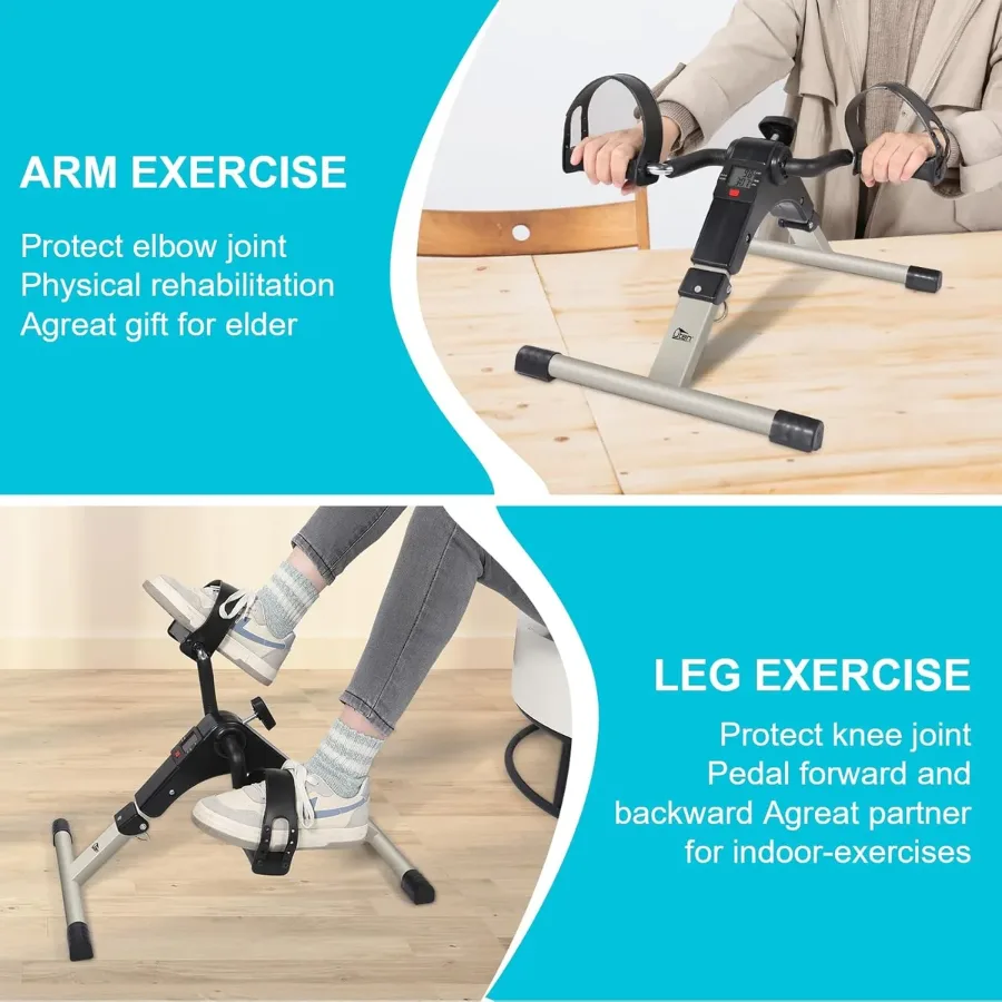 Sport Foldable Pedal Exerciser, Stationary Under Desk Exercise Equipment Arm/Leg/Foot Peddler Exercise β photo 6