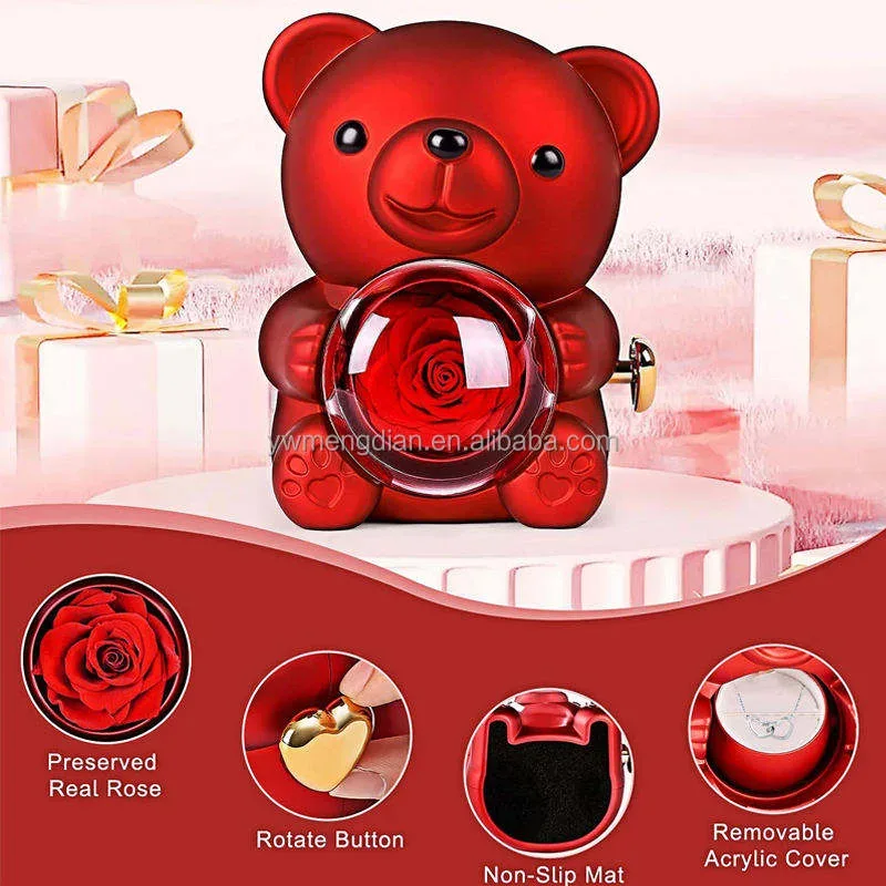 Eternal Rose Bear Box With Necklace — photo 2