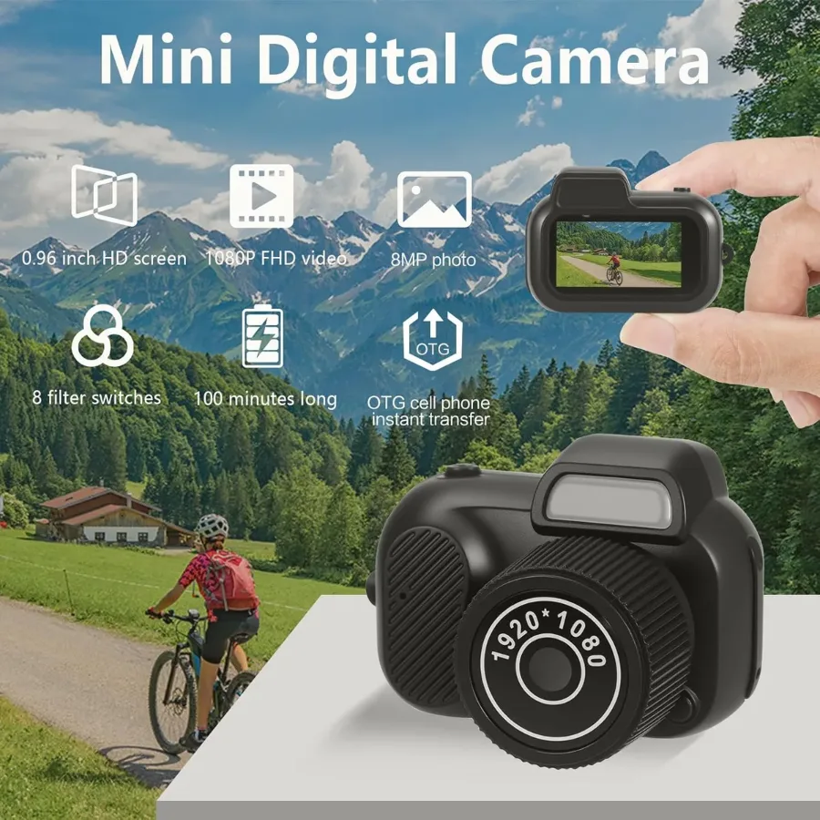 Mini Keychain Camera, 8MP, Supports SD Card Images, with Screen, Mini Digital Body Camera β photo 3