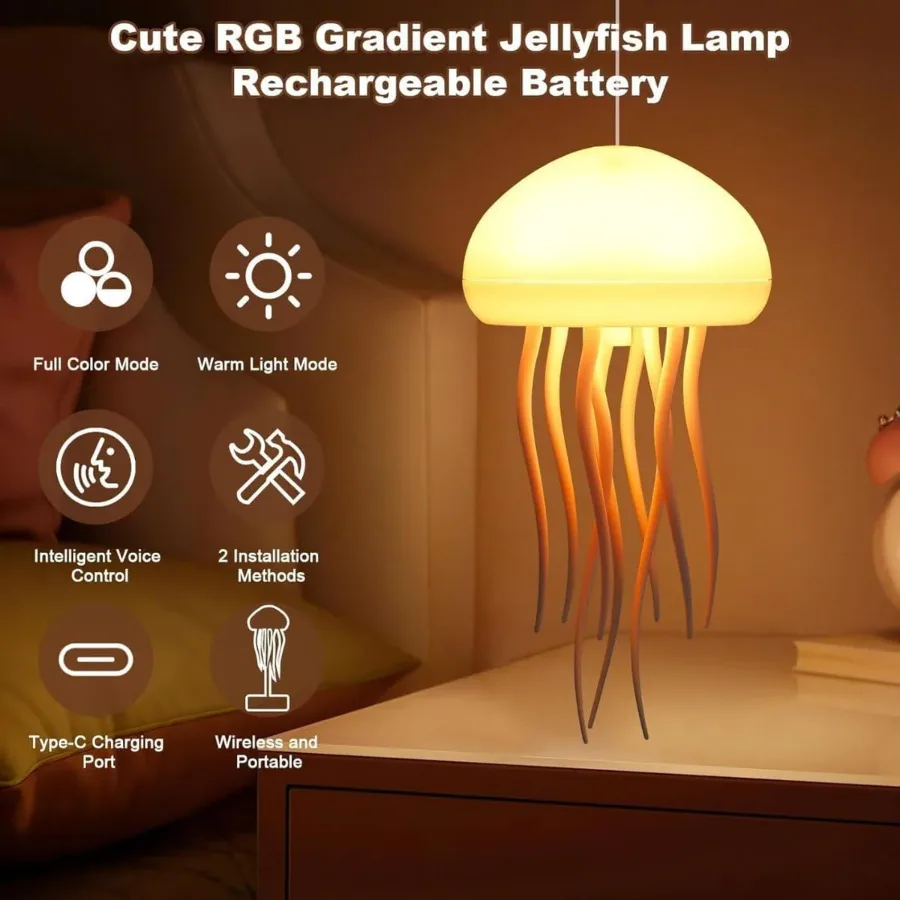 Aurora Jellyfish Mood Light Lamp | Hanging or Desktop