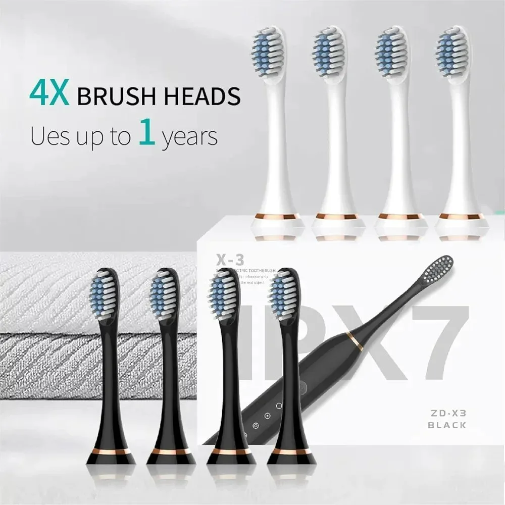 Sonic Electric Toothbrush, USB Rechargeable with 3 Brush Heads & 6 Modes | IPX7 Waterproof for Adults and Kids β photo 4