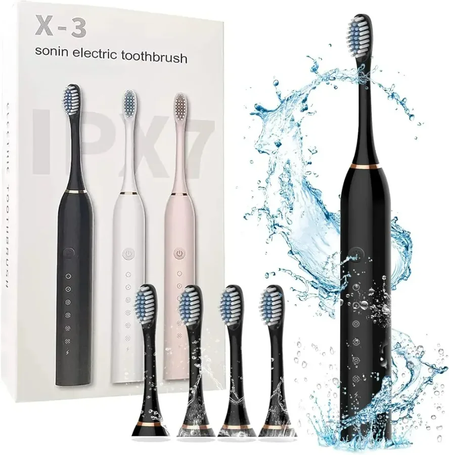 Sonic Electric Toothbrush, USB Rechargeable with 3 Brush Heads & 6 Modes | IPX7 Waterproof for Adults and Kids — photo 7