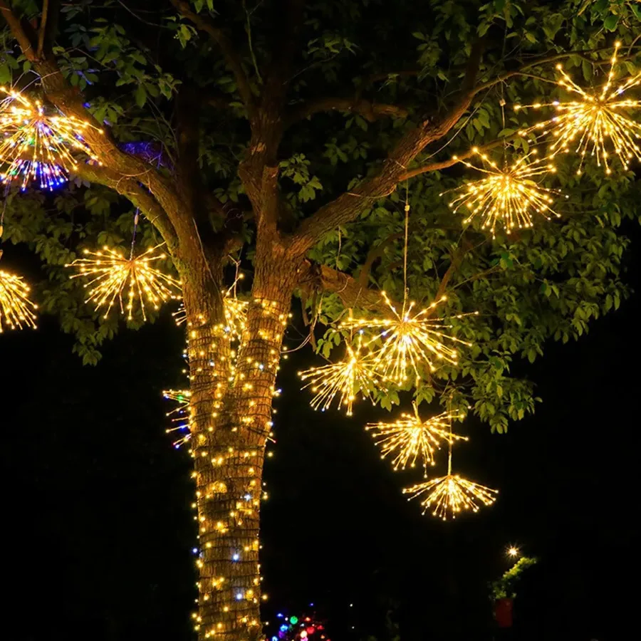 Christmas Starburst Light Lighted Ball 120 LED Firework Lights Twinkle Hanging Ball — photo 2