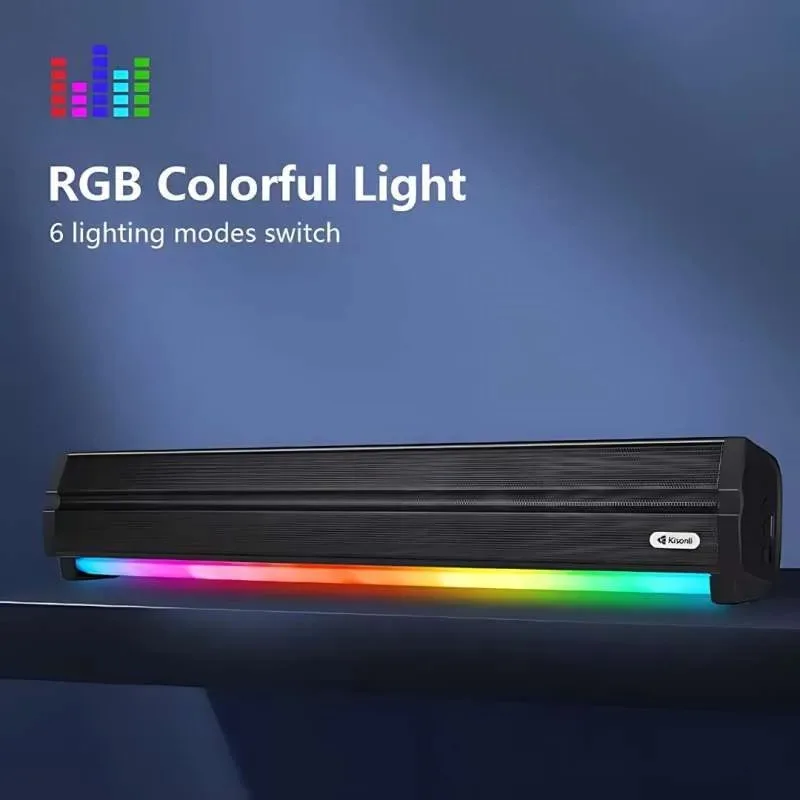 Kisonli LED-802 RGB Wireless Bluetooth Speaker 5.3 Retro Sound bar — photo 2