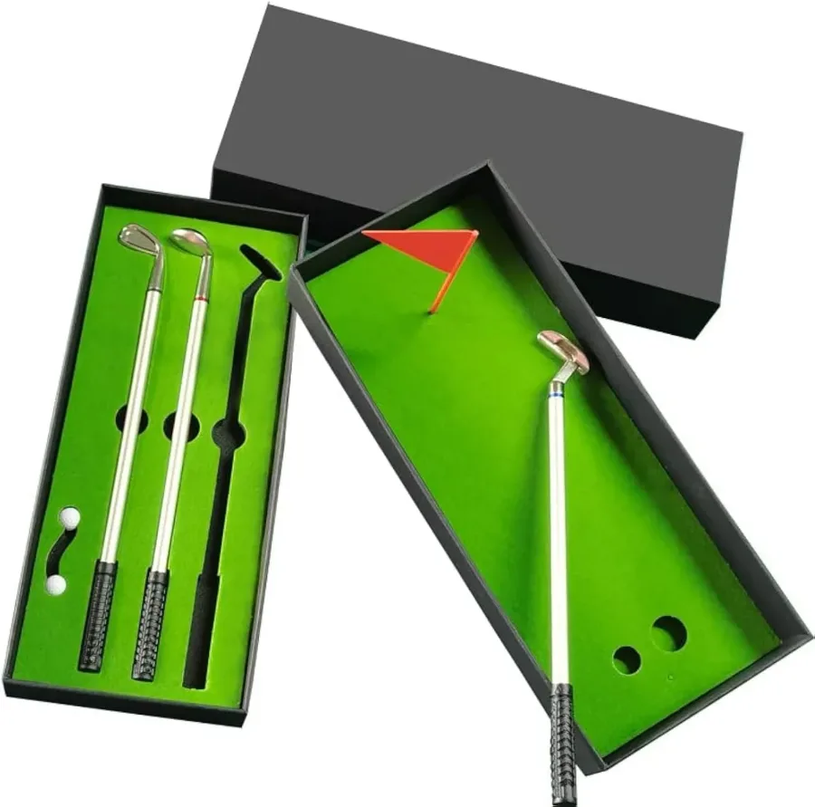 Golf Pen, Mini Golf Gift Set, Desktop Golf Ball Pen Gift, 3 Golf Clubs Pens with Balls and Flag — photo 7