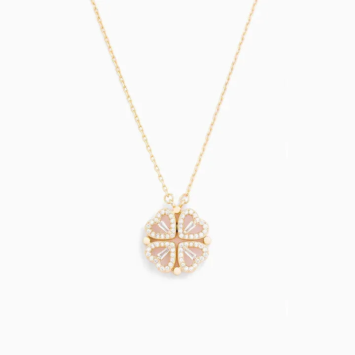 12 Eternal Roses Jewelry Gift Box + Magnetic Four Heart Necklace — photo 5