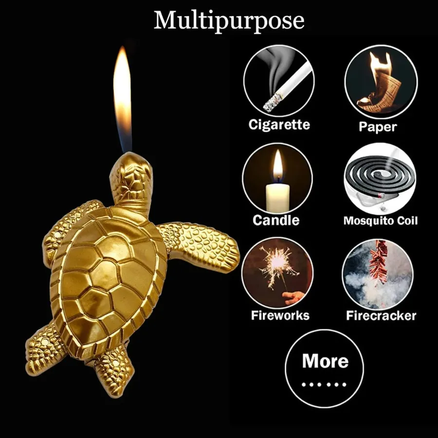 Turtle Lighter, Golden Tortoise Refillable Lighter β photo 2