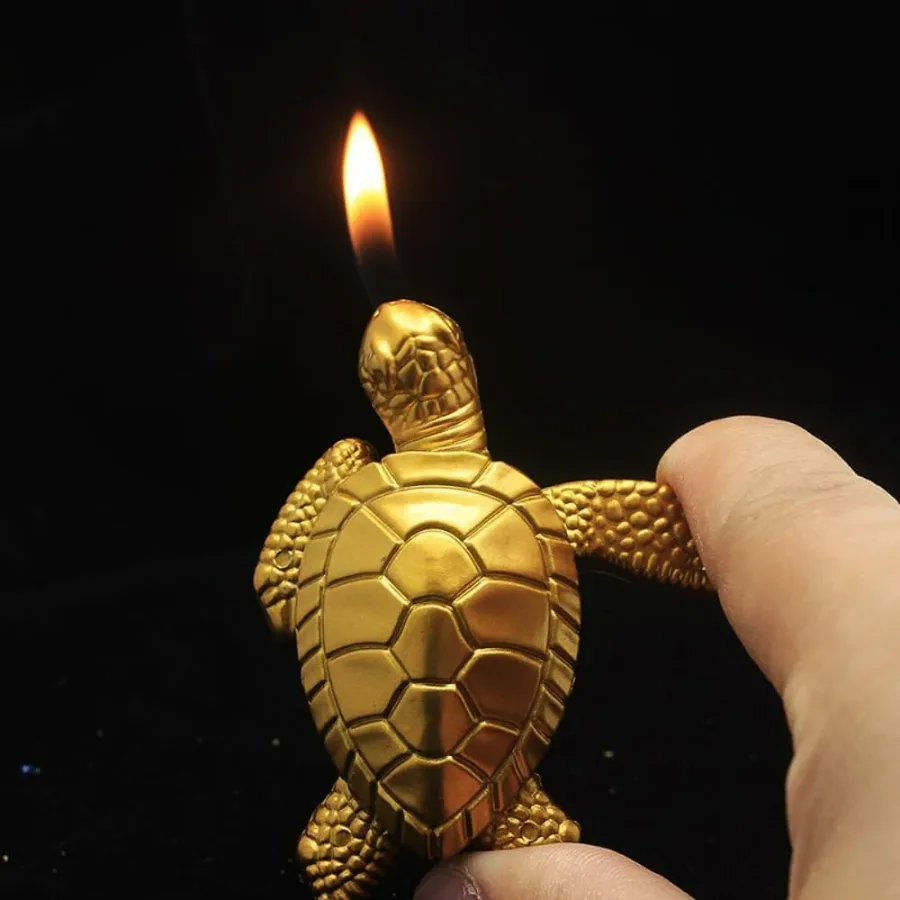 Turtle Lighter, Golden Tortoise Refillable Lighter — photo 3