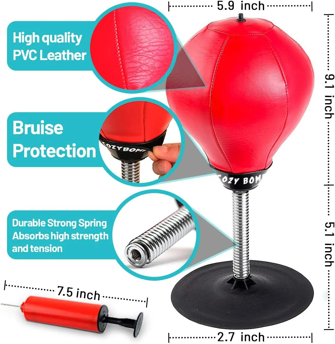 Desktop Punching Bag, [Upgrade, Flexibility] Boxing Bag Speed Balls Boxing High - Black color — photo 7