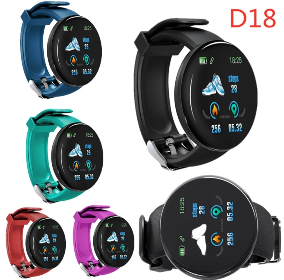 D18 Smart Watch Touch Screen, Heart Rate, Blood Oxygen, Blood Pressure, Compatible with Android and iOS — photo 2