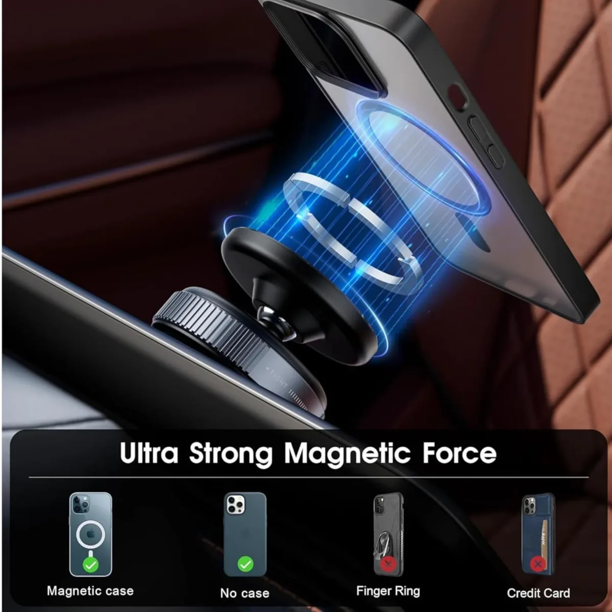 Magnetic Phone Holder Bracket with Rotating Vacuum Suction (K009) β photo 3