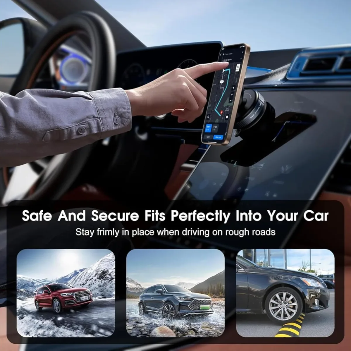 Magnetic Phone Holder Bracket with Rotating Vacuum Suction (K009) β photo 4