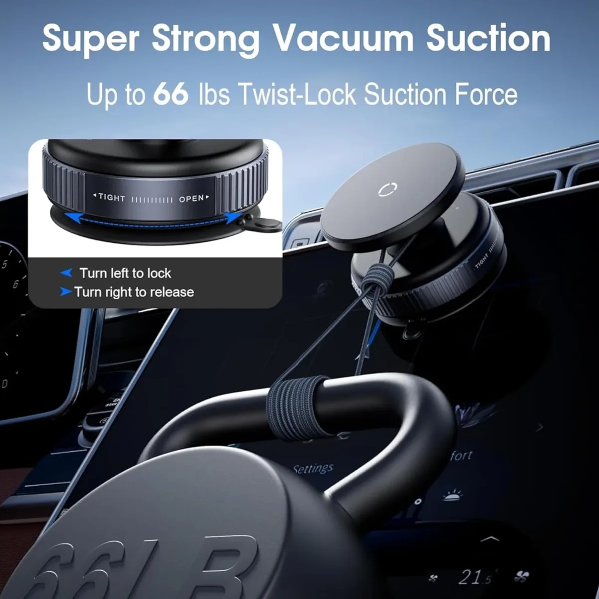 Magnetic Phone Holder Bracket with Rotating Vacuum Suction (K009) — photo 5