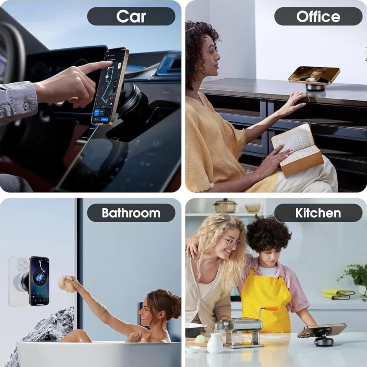 Magnetic Phone Holder Bracket with Rotating Vacuum Suction (K009) — photo 6