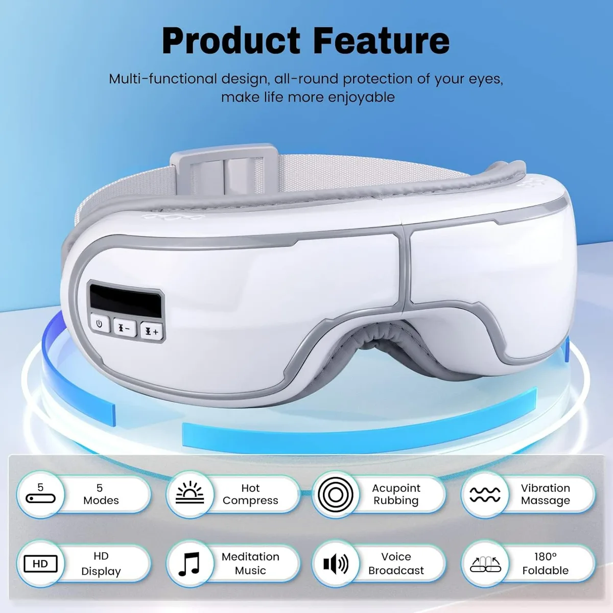 Heated Eye Massager with Compression for Migraine & Eye Relief — photo 3