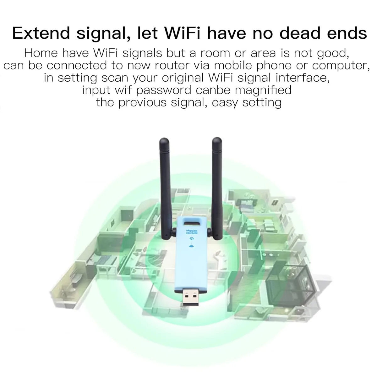 USB Wireless WIFI Repeater 2.4GHz Router — photo 4