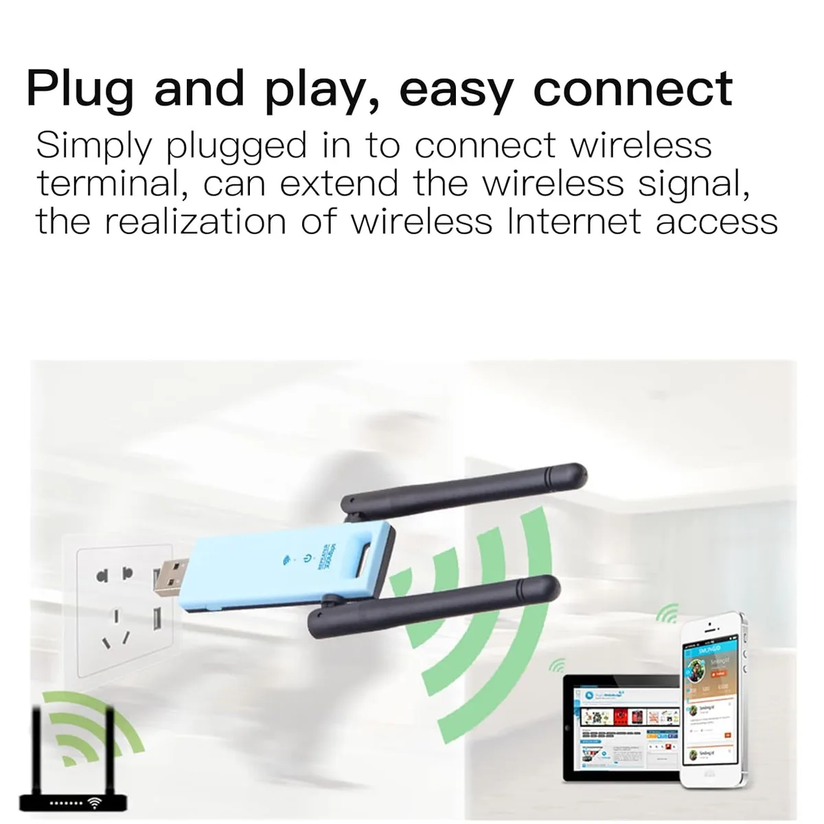 USB Wireless WIFI Repeater 2.4GHz Router — photo 6