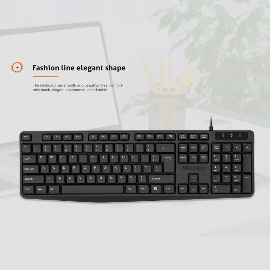 Meetion MT-K200 Economical Universal Waterproof 104 Keys USB Wired Office Keyboard β photo 4