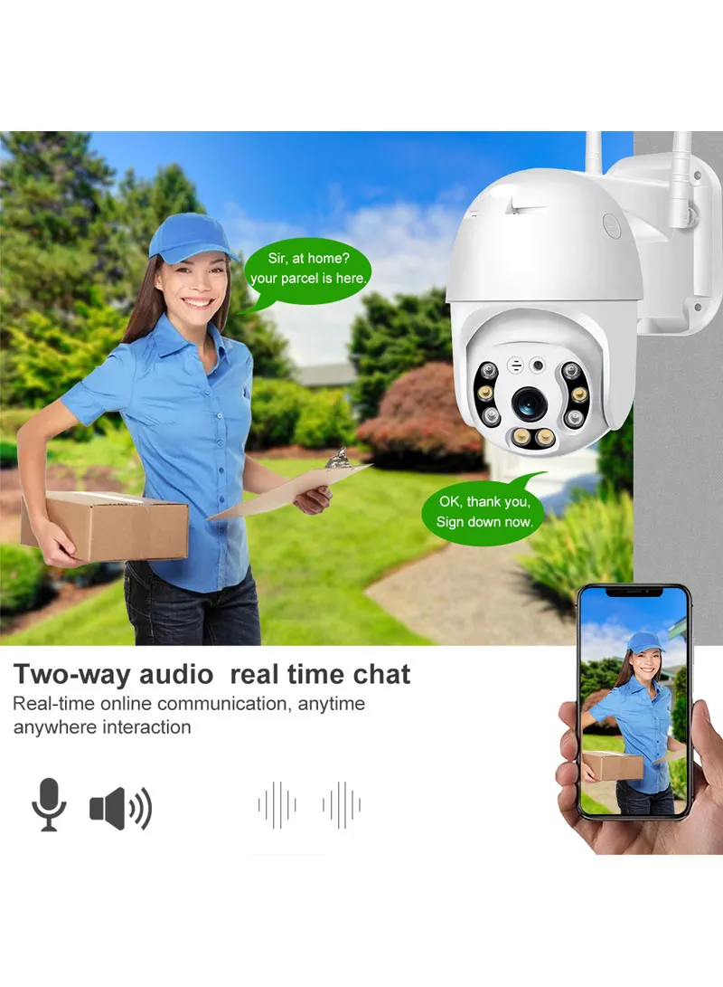 3MP 2.5" Waterproof Wifi PTZ Smart Security Camera With Dual LED Light , App & Two-Way Audio β photo 5