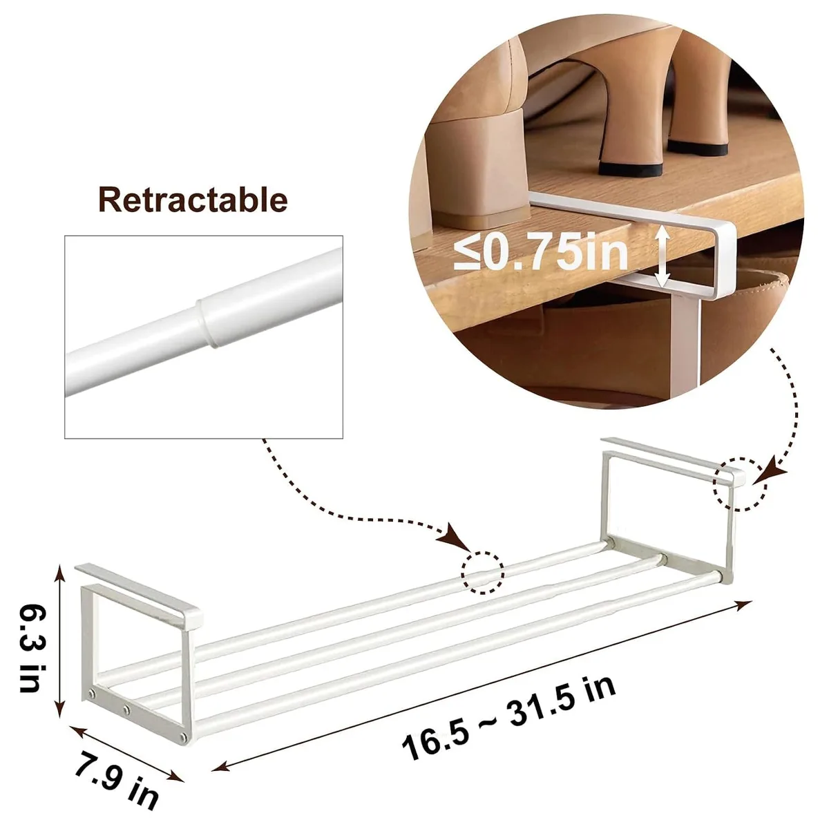 Expandable Shoe Rack Organizer - Adjustable Shoe Rack & Under Cabinet Shelf — photo 7