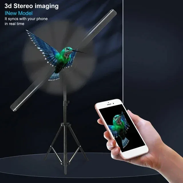 3D Holographic Projector Display Fan LED Hologram Player Lamp — photo 2
