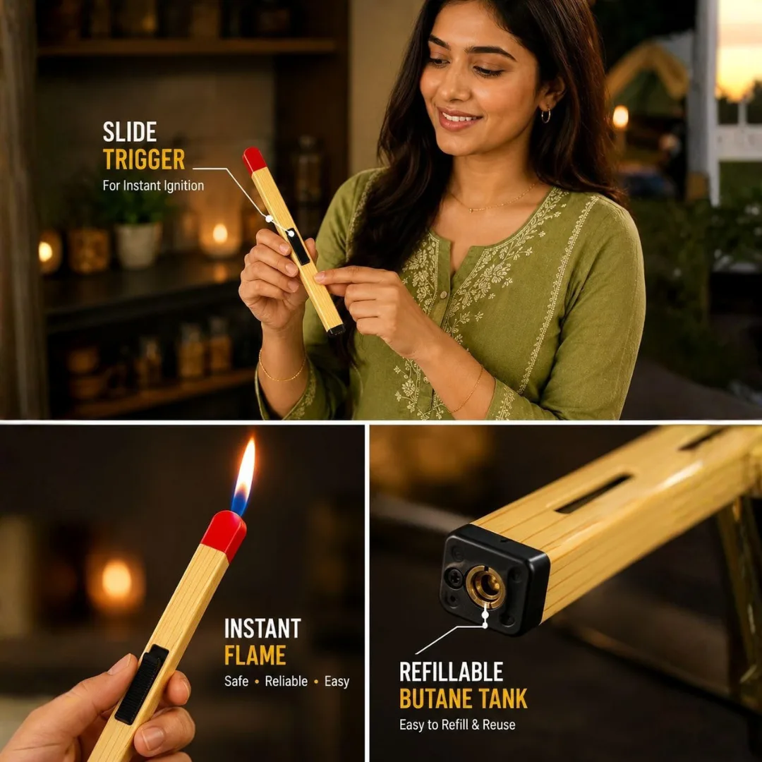 Match Stick Shaped Butane Lighter with Long Handle β photo 7