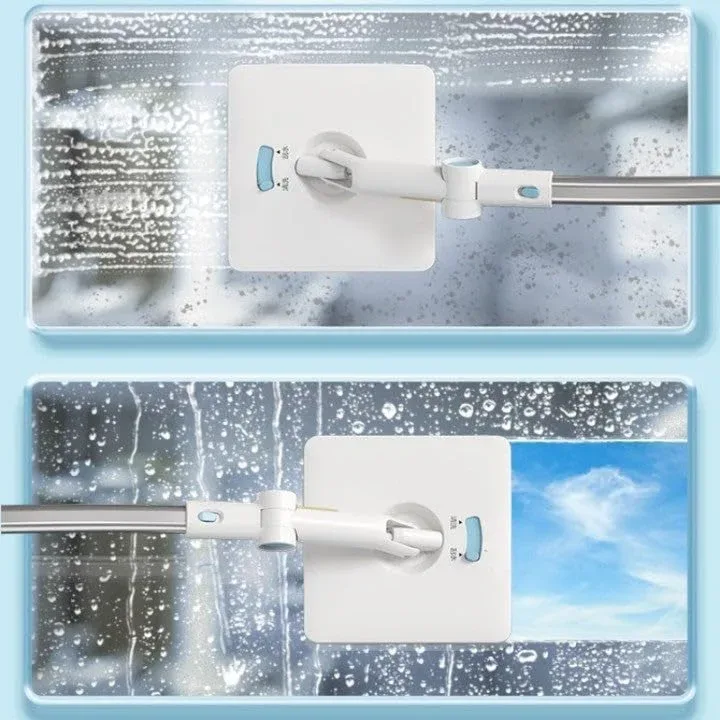 Window Cleaning Tool U Shaped l for External Window Washer with Telescopic Pole, Angle Adjustable Sponge Head and Squeegees β photo 5