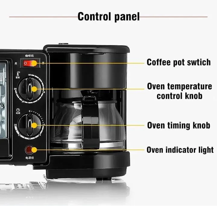 Raf 3 In 1 Breakfast Maker Grill-Frye-Coffe maker 9 Litre R5308B — photo 3