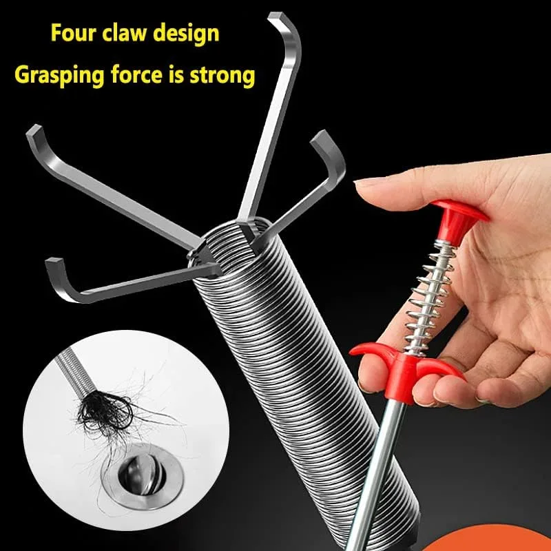 Clog Remover Tool, Drain Cleaner Flexible Grabber Claw Reacher Tool with 4 Claws Bendable β photo 3
