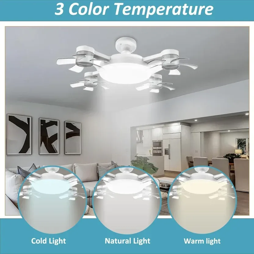 Silent F4 Led Ceiling Fans with Lights and Remote 3 Level — photo 4
