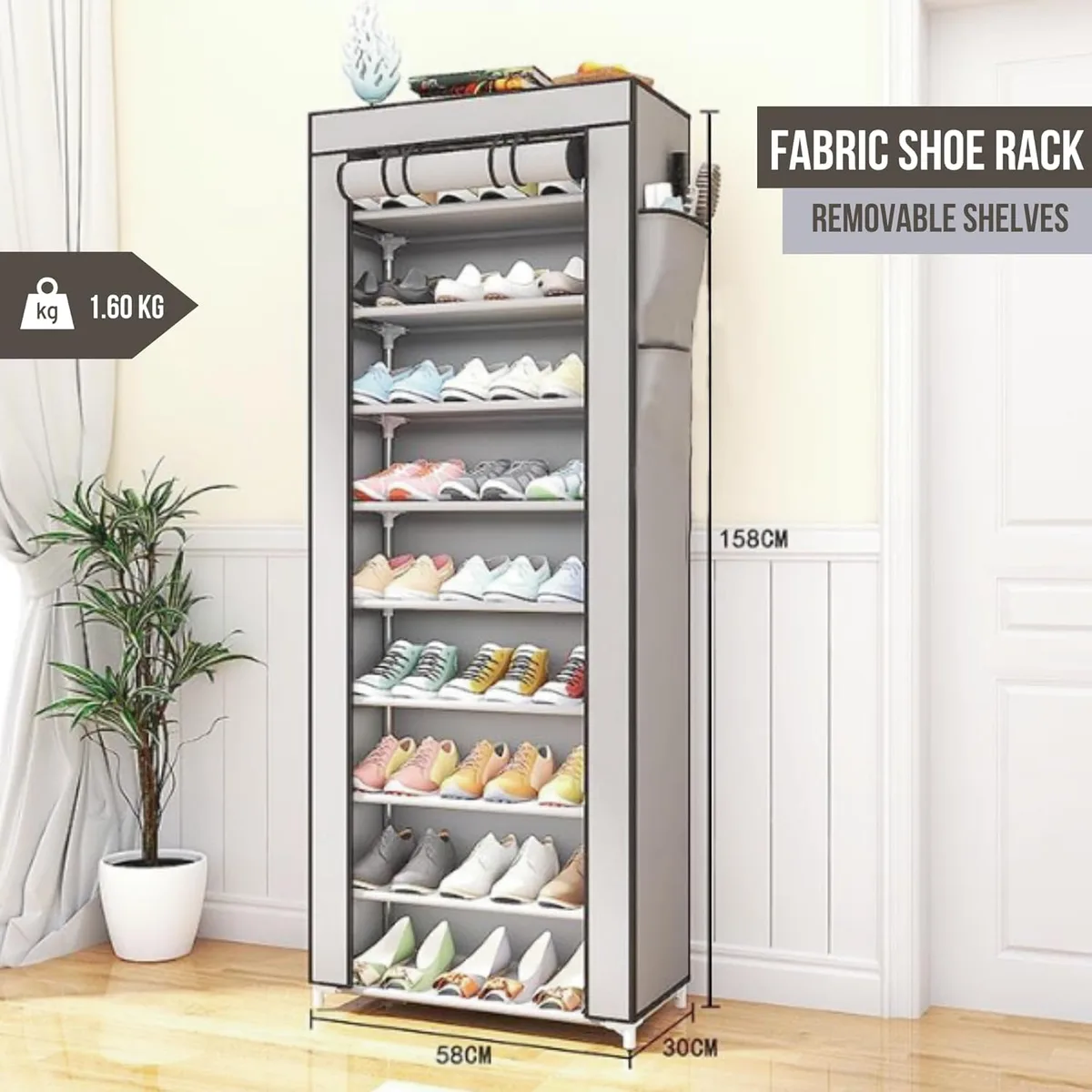 Shoe rack 10 Tier Shoes Rack Organiser with Dustproof Cover β photo 3